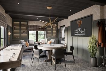 a rendering of a meeting room with a round table and chairs at Madison Prickett Preserve, Yardley Pennsylvania at Madison Prickett Preserve, Yardley, PA